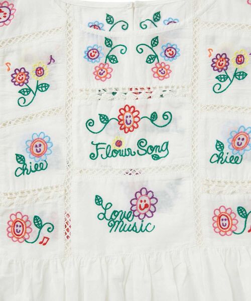 HYSTERIC GLAMOUR（ヒステリックグラマー）の「FLOWN SONG刺繍 プルオーバーシャツ（シャツ/ブラウス・レディース・ブラック/ホワイト・FREE）」の4枚目の写真