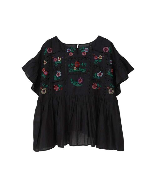 HYSTERIC GLAMOUR（ヒステリックグラマー）の「FLOWN SONG刺繍 プルオーバーシャツ（シャツ/ブラウス・レディース・ブラック/ホワイト・FREE）」の6枚目の写真