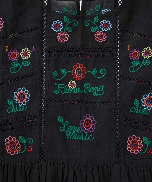 HYSTERIC GLAMOUR（ヒステリックグラマー）の「FLOWN SONG刺繍 プルオーバーシャツ（シャツ/ブラウス・レディース・ブラック/ホワイト・FREE）」の7枚目の写真