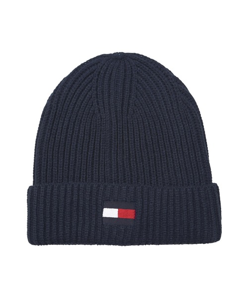 TOMMY HILFIGER（トミーヒルフィガー）の「TOMMY HILFIGER トミー ヒルフィガー FISHERMAN RIB FLAG EMB CUFF HAT ニット帽（ニットキャップ/ビーニー・メンズ・その他1/クリーム/インディゴブルー・FREE）」の3枚目の写真