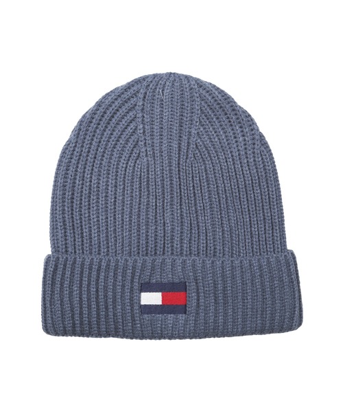 TOMMY HILFIGER（トミーヒルフィガー）の「TOMMY HILFIGER トミー ヒルフィガー FISHERMAN RIB FLAG EMB CUFF HAT ニット帽（ニットキャップ/ビーニー・メンズ・その他1/クリーム/インディゴブルー・FREE）」の2枚目の写真
