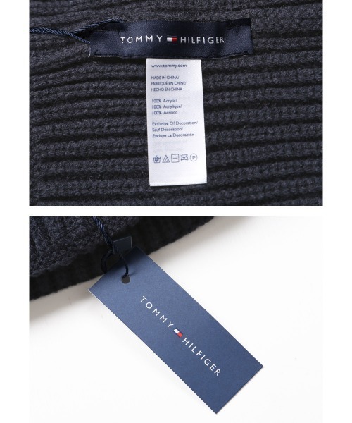 TOMMY HILFIGER（トミーヒルフィガー）の「TOMMY HILFIGER トミー ヒルフィガー FISHERMAN RIB FLAG EMB CUFF HAT ニット帽（ニットキャップ/ビーニー・メンズ・その他1/クリーム/インディゴブルー・FREE）」の5枚目の写真