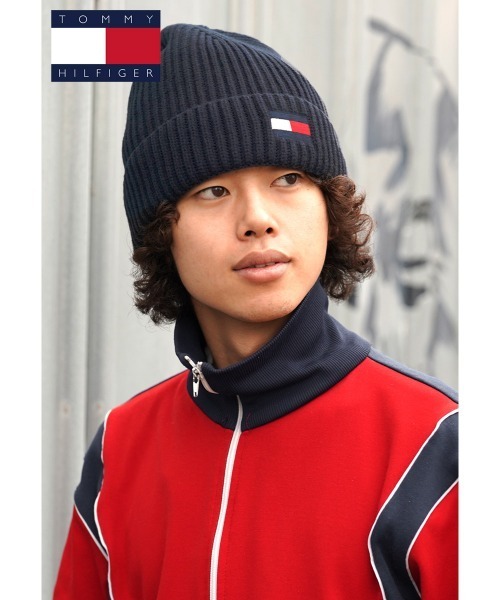 TOMMY HILFIGER（トミーヒルフィガー）の「TOMMY HILFIGER トミー ヒルフィガー FISHERMAN RIB FLAG EMB CUFF HAT ニット帽（ニットキャップ/ビーニー・メンズ・その他1/クリーム/インディゴブルー・FREE）」の7枚目の写真