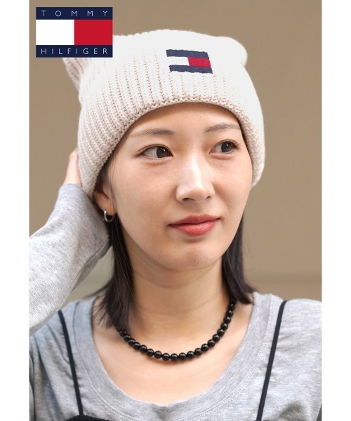 TOMMY HILFIGER（トミーヒルフィガー）の「TOMMY HILFIGER トミー ヒルフィガー FISHERMAN RIB FLAG EMB CUFF HAT ニット帽（ニットキャップ/ビーニー・メンズ・その他1/クリーム/インディゴブルー・FREE）」の8枚目の写真