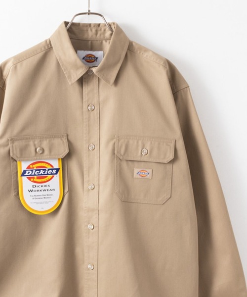 Dickies(ディッキーズ)の「Dickies 別注ツイルワークシャツ(シャツ/ブラウス・メンズ・ブラック/ベージュ・M/XXL/L/S/XL)」の1枚目の写真
