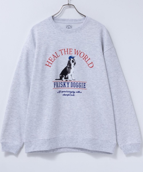 Mac-House（マックハウス）の「アニマルフォトプリントスウェットプルオーバー（スウェット・メンズ・チャコールグレー/オートミール/グリーン/ネイビー・M/XL/L）」の5枚目の写真