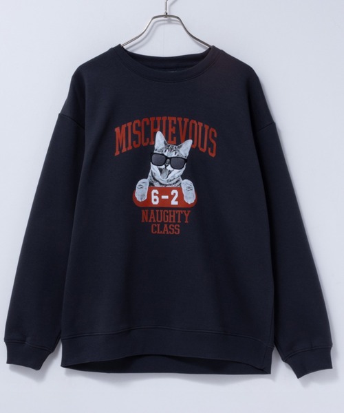 Mac-House（マックハウス）の「アニマルフォトプリントスウェットプルオーバー（スウェット・メンズ・チャコールグレー/オートミール/グリーン/ネイビー・M/XL/L）」の6枚目の写真