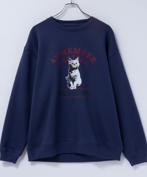 Mac-House（マックハウス）の「アニマルフォトプリントスウェットプルオーバー（スウェット・メンズ・チャコールグレー/オートミール/グリーン/ネイビー・M/XL/L）」の8枚目の写真