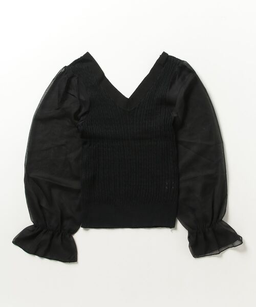 [新品] LUPO DI MARE セーター S 黒 セール】 ○【INGEBORG×VIVIANO】フラワーモチーフニットプル