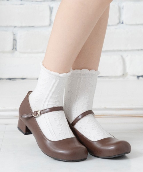 DearMyLove（ディアマイラブ）の「3cmヒールロリータパンプス（パンプス・レディース・ブラウン/ブラック系その他/ブラック/ホワイト・26.5cm/21.5cm/23cm/22.5cm/22cm/25.5cm/26cm/24cm/24.5cm/23.5cm/21cm/25cm）」の12枚目の写真