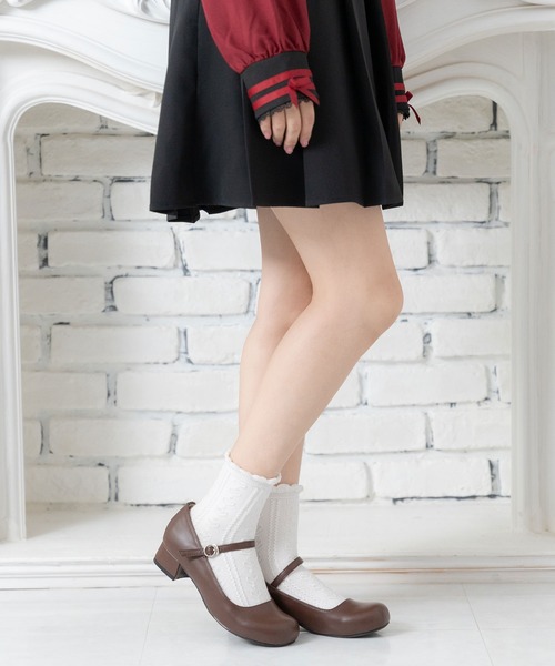 DearMyLove（ディアマイラブ）の「3cmヒールロリータパンプス（パンプス・レディース・ブラウン/ブラック系その他/ブラック/ホワイト・26.5cm/21.5cm/23cm/22.5cm/22cm/25.5cm/26cm/24cm/24.5cm/23.5cm/21cm/25cm）」の13枚目の写真