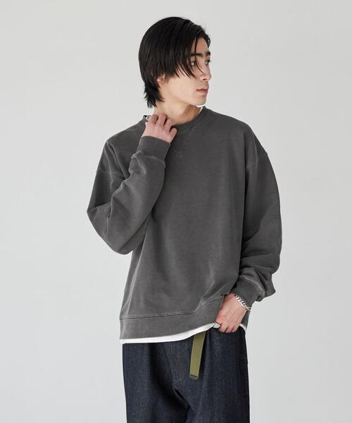 coen（コーエン）の「ヴィンテージライクピグメント裏毛スウェット（スウェット・メンズ・ライトブルー/ダークグレー/クリーム・S/M/L/XL）」の5枚目の写真