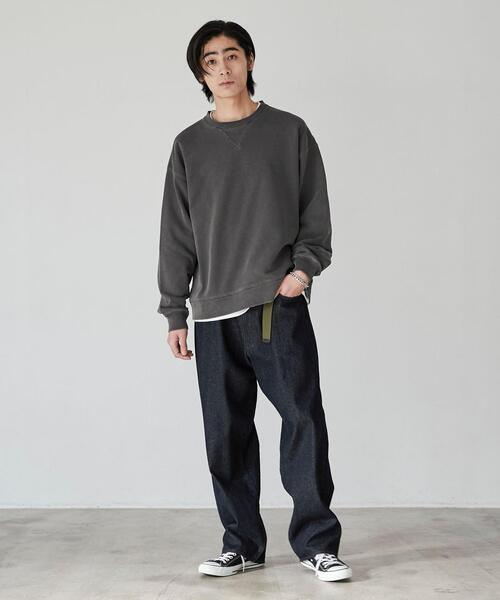 coen（コーエン）の「ヴィンテージライクピグメント裏毛スウェット（スウェット・メンズ・ライトブルー/ダークグレー/クリーム・S/M/L/XL）」の6枚目の写真