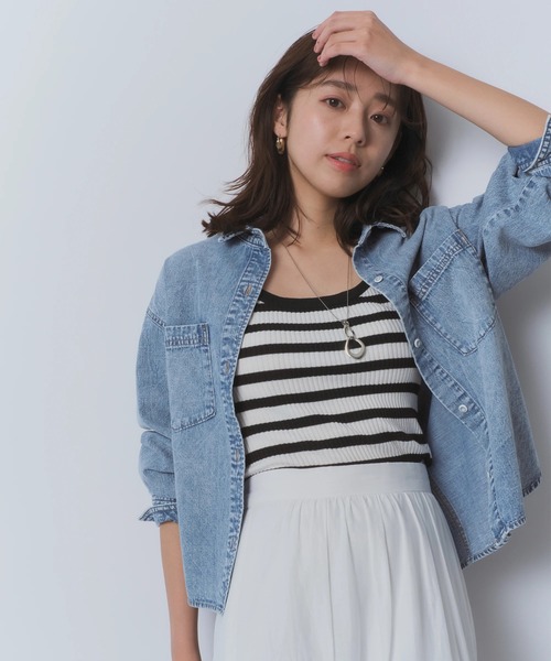 クロップドデニムシャツ（シャツ/ブラウス）｜JUSGLITTY（ジャス