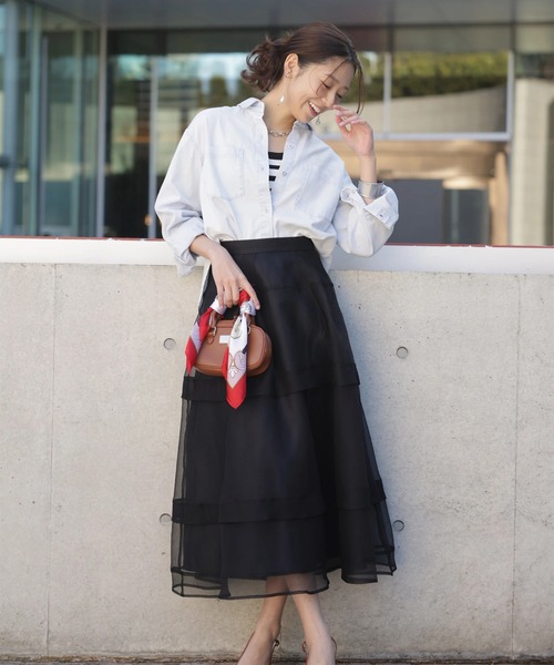 クロップドデニムシャツ（シャツ/ブラウス）｜JUSGLITTY（ジャス