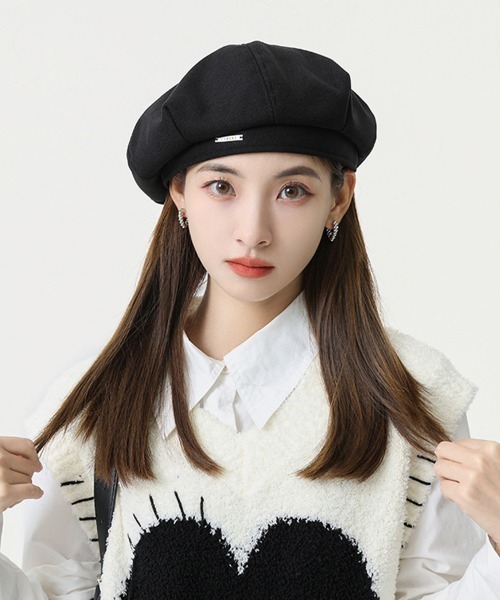 Miniministore（ミニミニストア）の「ベレー帽 レディース帽子 小顔 春秋冬（ハンチング/ベレー帽・レディース・ブラウン/ブラック/アイボリー・FREE）」の4枚目の写真