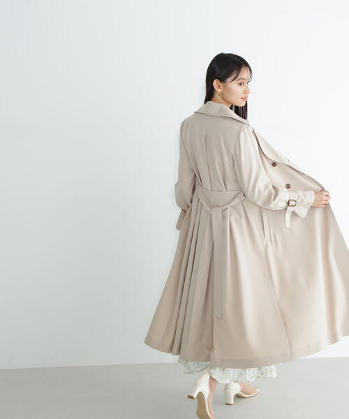 NATURAL BEAUTY BASIC（ナチュラルビューティーベーシック）の「◇クリアツイルレディトレンチ（トレンチコート・レディース・ベージュ/イエロー/グレイッシュベージュ・SMALL/MEDIUM）」の5枚目の写真