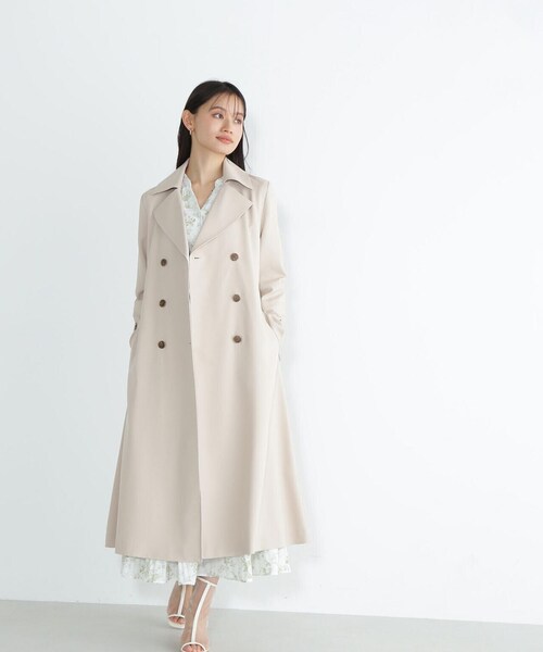 NATURAL BEAUTY BASIC（ナチュラルビューティーベーシック）の「◇クリアツイルレディトレンチ（トレンチコート・レディース・ベージュ/イエロー/グレイッシュベージュ・SMALL/MEDIUM）」の7枚目の写真