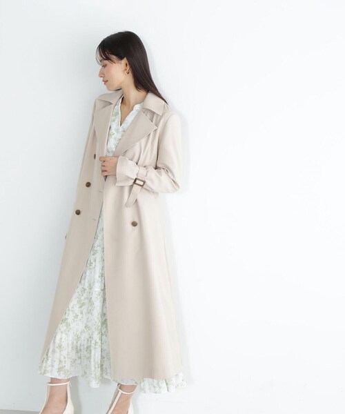 NATURAL BEAUTY BASIC（ナチュラルビューティーベーシック）の「◇クリアツイルレディトレンチ（トレンチコート・レディース・ベージュ/イエロー/グレイッシュベージュ・SMALL/MEDIUM）」の9枚目の写真