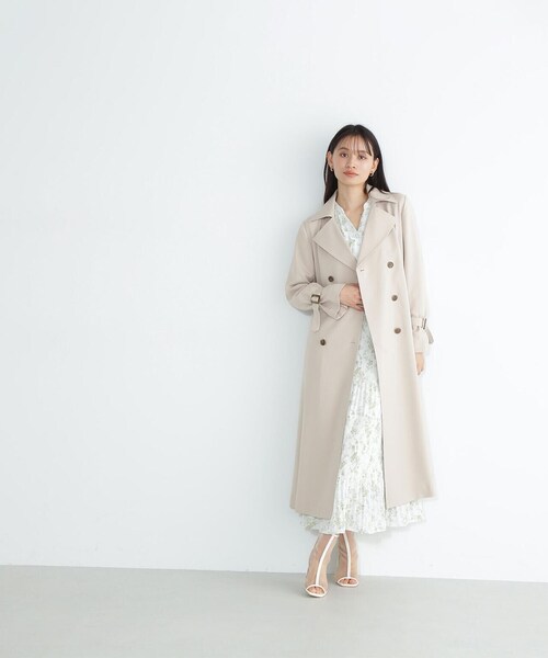 NATURAL BEAUTY BASIC（ナチュラルビューティーベーシック）の「◇クリアツイルレディトレンチ（トレンチコート・レディース・ベージュ/イエロー/グレイッシュベージュ・SMALL/MEDIUM）」の10枚目の写真