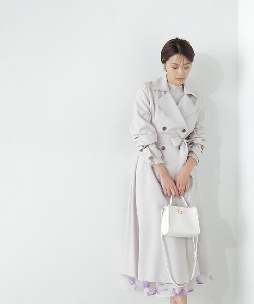 NATURAL BEAUTY BASIC（ナチュラルビューティーベーシック）の「◇クリアツイルレディトレンチ（トレンチコート・レディース・ベージュ/イエロー/グレイッシュベージュ・SMALL/MEDIUM）」の13枚目の写真