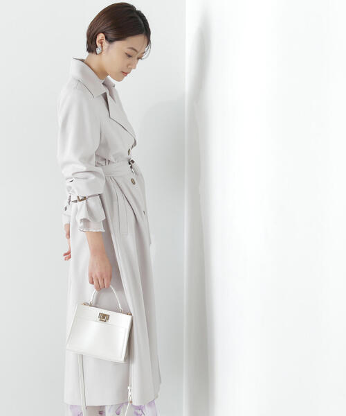 NATURAL BEAUTY BASIC（ナチュラルビューティーベーシック）の「◇クリアツイルレディトレンチ（トレンチコート・レディース・ベージュ/イエロー/グレイッシュベージュ・SMALL/MEDIUM）」の14枚目の写真