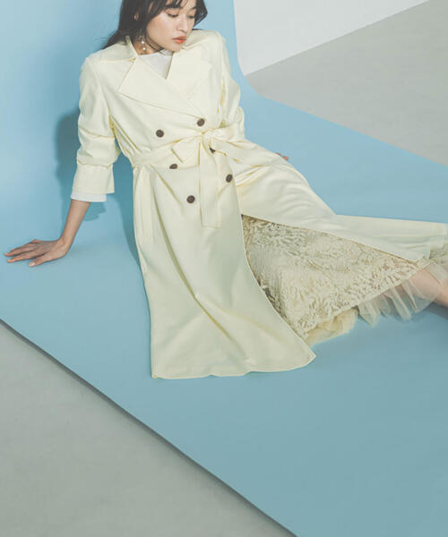 NATURAL BEAUTY BASIC（ナチュラルビューティーベーシック）の「◇クリアツイルレディトレンチ（トレンチコート・レディース・ベージュ/イエロー/グレイッシュベージュ・SMALL/MEDIUM）」の20枚目の写真