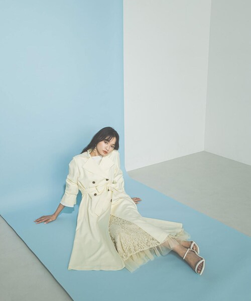 NATURAL BEAUTY BASIC（ナチュラルビューティーベーシック）の「◇クリアツイルレディトレンチ（トレンチコート・レディース・ベージュ/イエロー/グレイッシュベージュ・SMALL/MEDIUM）」の21枚目の写真