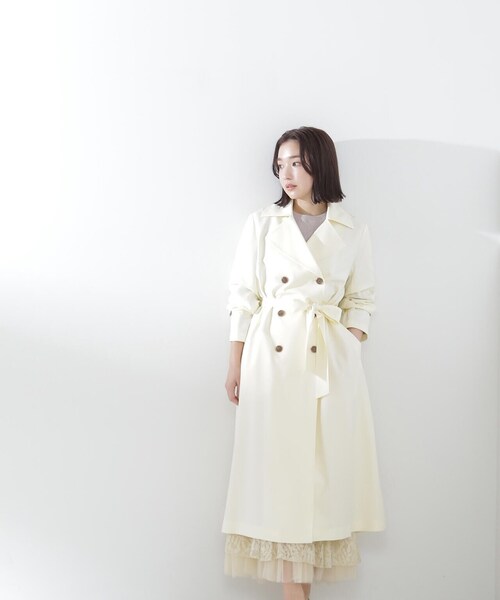 NATURAL BEAUTY BASIC（ナチュラルビューティーベーシック）の「◇クリアツイルレディトレンチ（トレンチコート・レディース・ベージュ/イエロー/グレイッシュベージュ・SMALL/MEDIUM）」の22枚目の写真