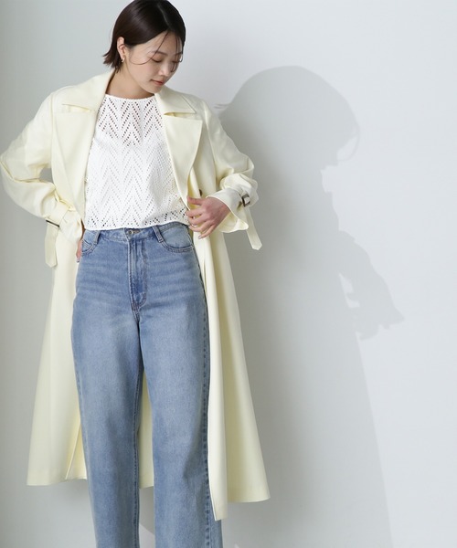 ナチュラルビューティーベーシック　ノーカラージャケット　イエロー NATURAL BEAUTY BASIC｜ナチュラルビューティーベーシック