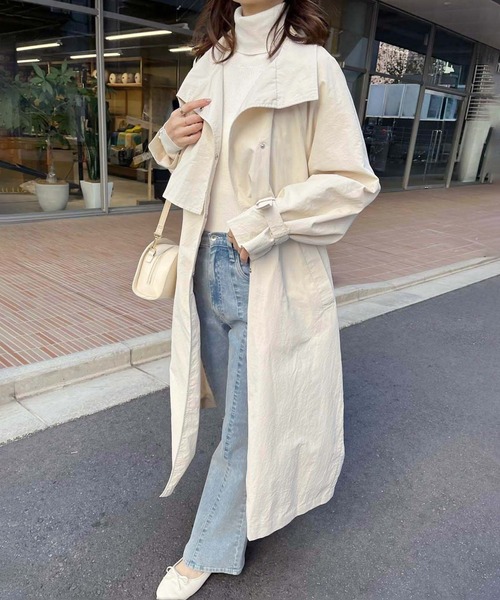 セール】【ZOZOTOWN限定商品】スタンドカラースプリングロングコート