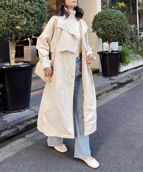 セール】【ZOZOTOWN限定商品】スタンドカラースプリングロングコート