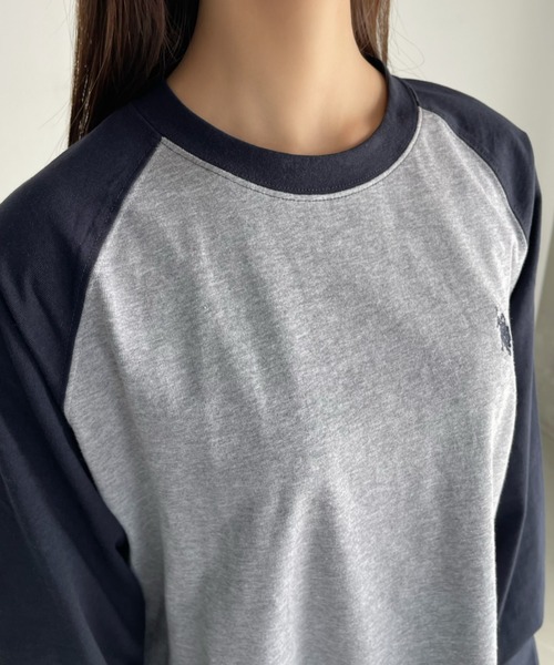 U.S. POLO ASSN.(ユーエスポロアッスン)の「U.S.POLO ASSN.ベースボールTシャツ(Tシャツ/カットソー・レディース・ホワイト×ブラック/ホワイト×グリーン/ネイビー・L/M)」の15枚目の写真