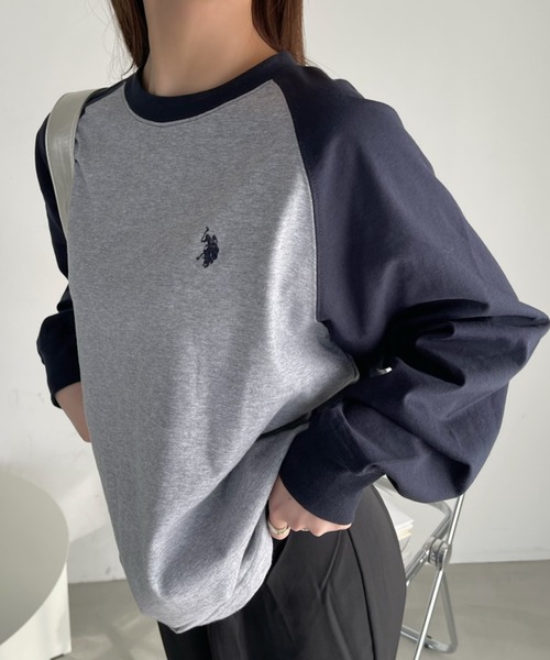 U.S. POLO ASSN.(ユーエスポロアッスン)の「U.S.POLO ASSN.ベースボールTシャツ(Tシャツ/カットソー・レディース・ホワイト×ブラック/ホワイト×グリーン/ネイビー・L/M)」の22枚目の写真