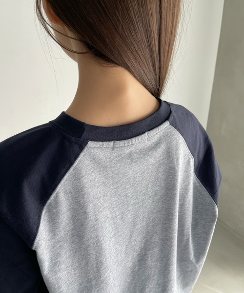 U.S. POLO ASSN.(ユーエスポロアッスン)の「U.S.POLO ASSN.ベースボールTシャツ(Tシャツ/カットソー・レディース・ホワイト×ブラック/ホワイト×グリーン/ネイビー・L/M)」の16枚目の写真