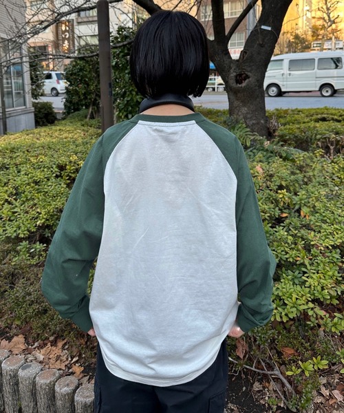 U.S. POLO ASSN.(ユーエスポロアッスン)の「U.S.POLO ASSN.ベースボールTシャツ(Tシャツ/カットソー・レディース・ホワイト×ブラック/ホワイト×グリーン/ネイビー・L/M)」の4枚目の写真