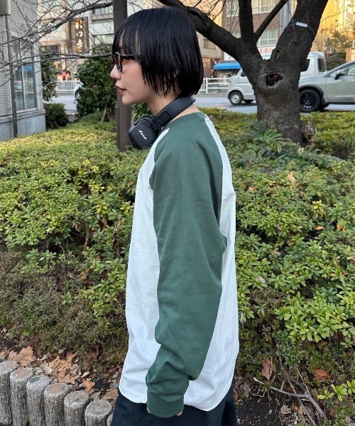 U.S. POLO ASSN.(ユーエスポロアッスン)の「U.S.POLO ASSN.ベースボールTシャツ(Tシャツ/カットソー・レディース・ホワイト×ブラック/ホワイト×グリーン/ネイビー・L/M)」の9枚目の写真