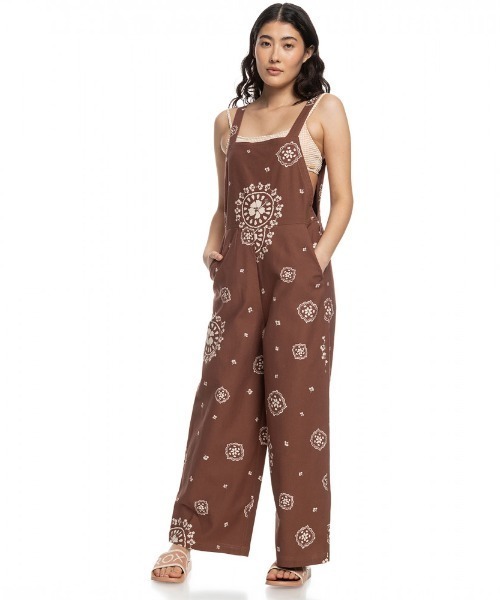 ROXY(ロキシー)の「SWEET NOTE PRINTED/ロキシーマルチフラワーパターンワイドフィットサロペット(サロペット/オーバーオール・レディース・ブラウン・LARGE/MEDIUM/SMALL)」の14枚目の写真