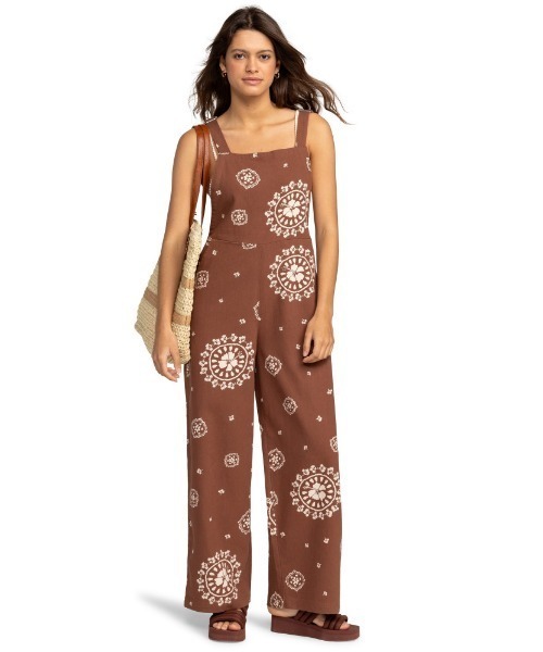 ROXY(ロキシー)の「SWEET NOTE PRINTED/ロキシーマルチフラワーパターンワイドフィットサロペット(サロペット/オーバーオール・レディース・ブラウン・LARGE/MEDIUM/SMALL)」の15枚目の写真
