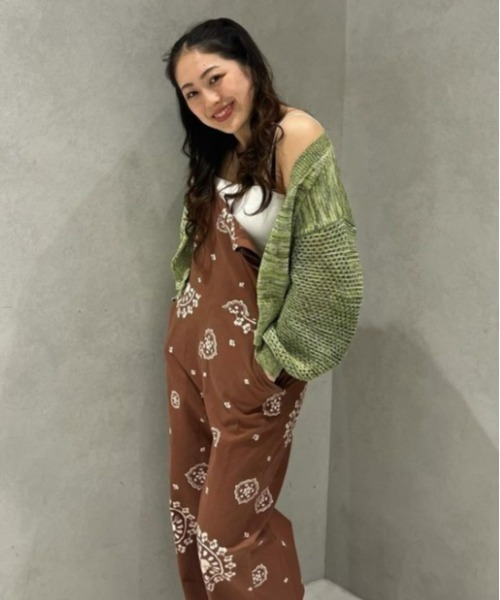 ROXY(ロキシー)の「SWEET NOTE PRINTED/ロキシーマルチフラワーパターンワイドフィットサロペット(サロペット/オーバーオール・レディース・ブラウン・LARGE/MEDIUM/SMALL)」の8枚目の写真