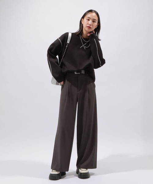 PAGEBOY(ページボーイ)の「ルーズスウェットニット/WEB限定カラーあり(ニット/セーター・レディース・オフホワイト/グレー/ブルー/オレンジ系その他/ブラック・FREE)」の17枚目の写真