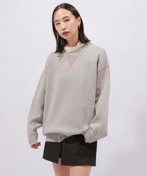 PAGEBOY(ページボーイ)の「ルーズスウェットニット/WEB限定カラーあり(ニット/セーター・レディース・オフホワイト/グレー/ブルー/オレンジ系その他/ブラック・FREE)」の20枚目の写真