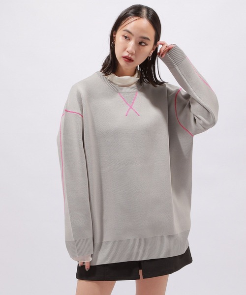 PAGEBOY(ページボーイ)の「ルーズスウェットニット/WEB限定カラーあり(ニット/セーター・レディース・オフホワイト/グレー/ブルー/オレンジ系その他/ブラック・FREE)」の22枚目の写真