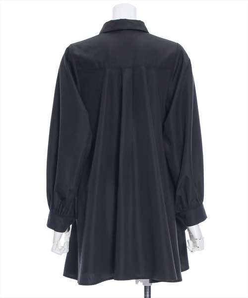 新品　スミスタイル　24AW　アシメフリルシャツワンピース　キャメル アシンメトリーシャツワンピース(2colors)（白・青）春/秋 抜け感ワンピ