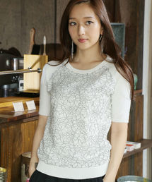 AZUL by moussy | 12G A/N/PuフロントレースPO(ニット/セーター)