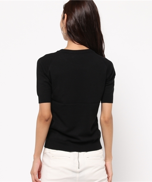 AZUL by moussy（アズールバイマウジー）の「12G A/N/PuフロントレースPO（ニット/セーター・レディース・ブラック/オフホワイト・SMALL/LARGE/X-LARGE/MEDIUM）」の5枚目の写真