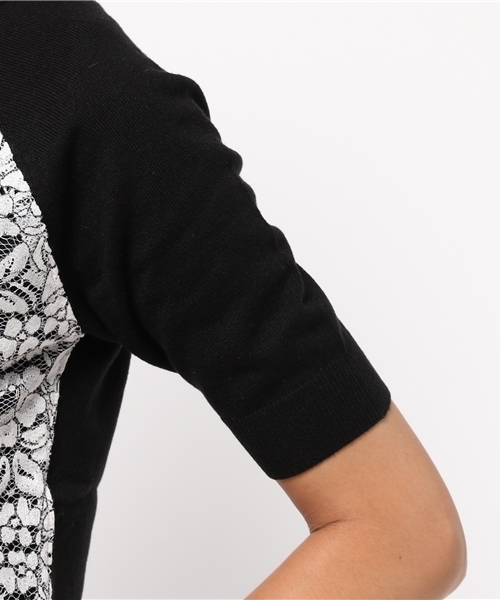 AZUL by moussy（アズールバイマウジー）の「12G A/N/PuフロントレースPO（ニット/セーター・レディース・ブラック/オフホワイト・SMALL/LARGE/X-LARGE/MEDIUM）」の8枚目の写真