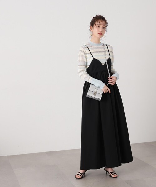 N.（N. Natural Beauty Basic）（エヌエヌナチュラルビューティーベーシック）の「◆編み地切替シアーボーダーニット（ニット/セーター・レディース・ミント/ゴールド系その他/ブラック系その他・MEDIUM）」の15枚目の写真