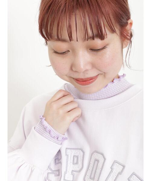 Samansa Mos2(サマンサ モスモス)の「ボーダーテレコスタンドネックカットソー(Tシャツ/カットソー・レディース・パープル/グリーン/ブラウン/ブラック・F)」の4枚目の写真