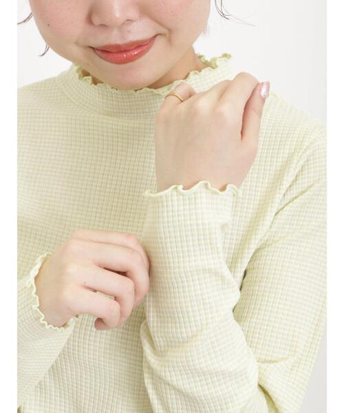 Samansa Mos2(サマンサ モスモス)の「ボーダーテレコスタンドネックカットソー(Tシャツ/カットソー・レディース・パープル/グリーン/ブラウン/ブラック・F)」の1枚目の写真